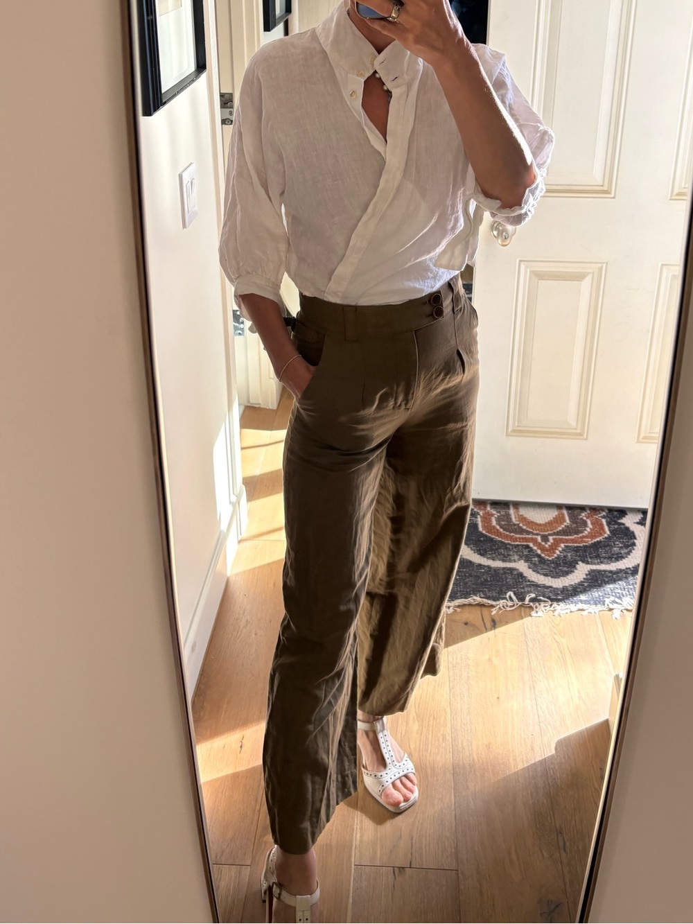 Margaret Howell High-Waisted Wide Leg Pleated Trousers Size 1